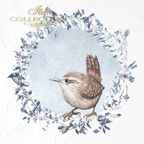 Decoupage Mini Rice Paper Set - Birds with Frost II