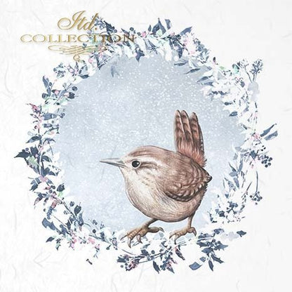 Decoupage Mini Rice Paper Set - Birds with Frost II