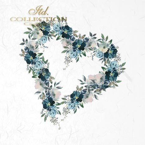 Decoupage Mini Rice Paper Set - Blue Flowers