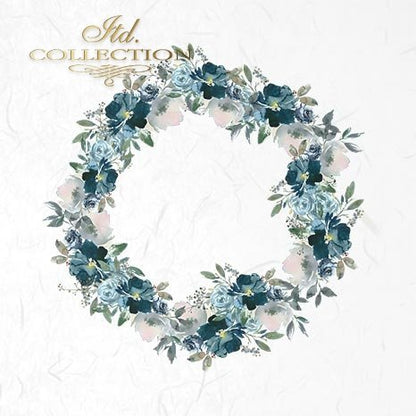 Decoupage Mini Rice Paper Set - Blue Flowers