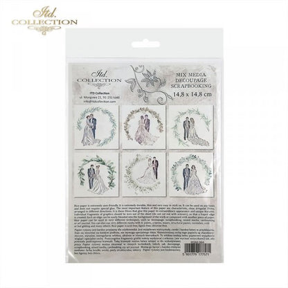 Decoupage Mini Rice Paper Set - Bride and Groom
