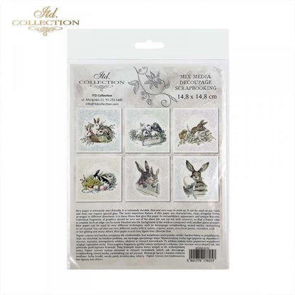 Decoupage Mini Rice Paper Set - Bunnies