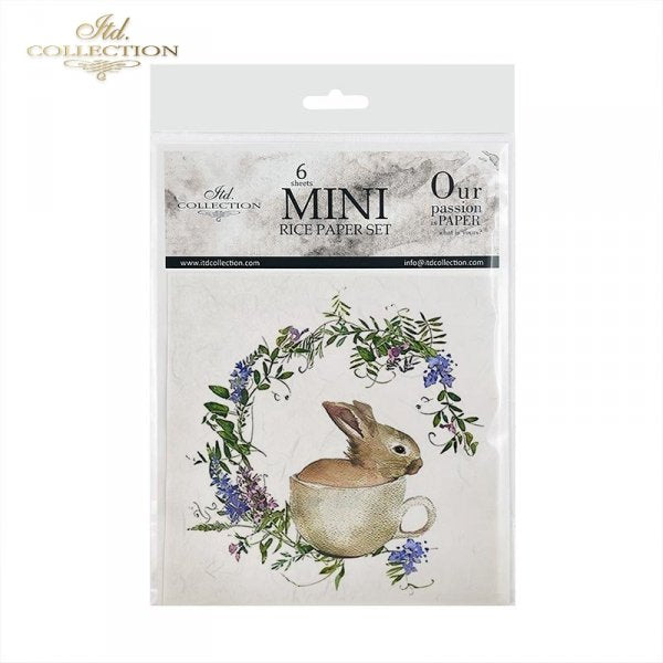 Decoupage Mini Rice Paper Set - Bunny and Wreath