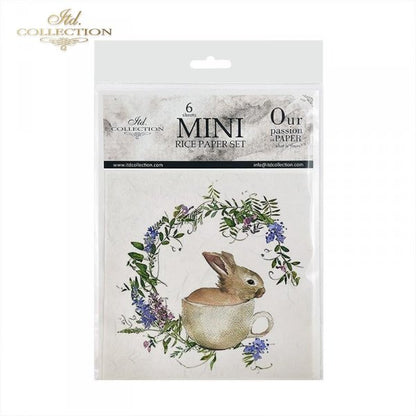 Decoupage Mini Rice Paper Set - Bunny and Wreath