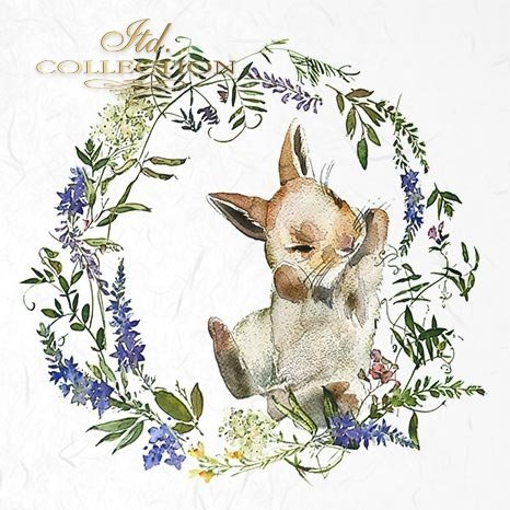 Decoupage Mini Rice Paper Set - Bunny and Wreath