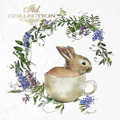 Decoupage Mini Rice Paper Set - Bunny and Wreath