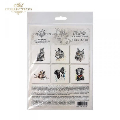 Decoupage Mini Rice Paper Set - Cats and Dogs
