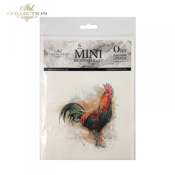 Decoupage Mini Rice Paper Set - Chickens
