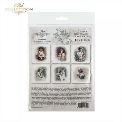 Decoupage Mini Rice Paper Set - Child Portraits