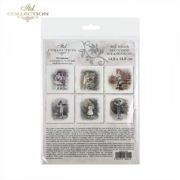 Decoupage Mini Rice Paper Set - Child Portraits II