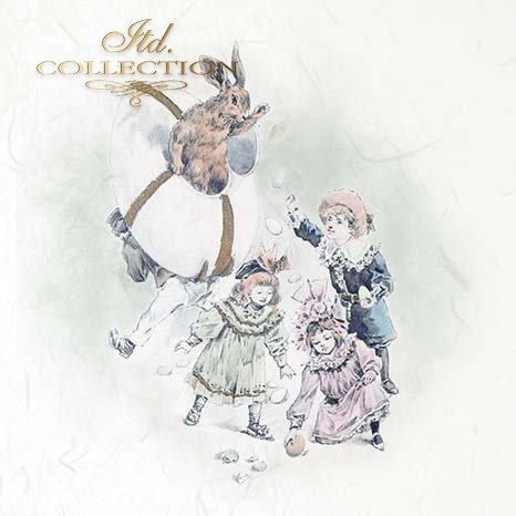 Illustration of a rabbit with children 