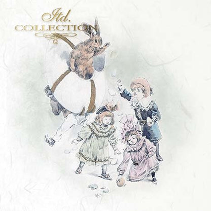 Illustration of a rabbit with children 