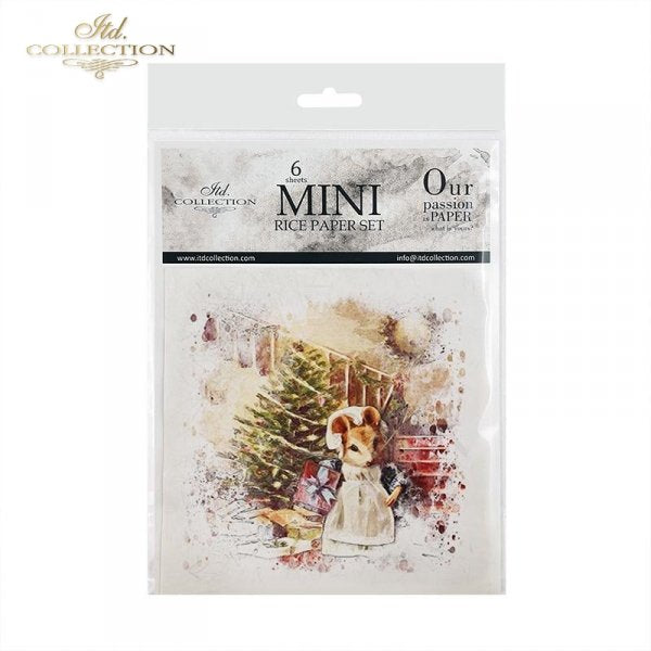 Decoupage Mini Rice Paper Set - Christmas Mice