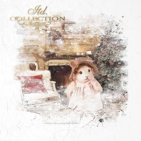 Decoupage Mini Rice Paper Set - Christmas Mice