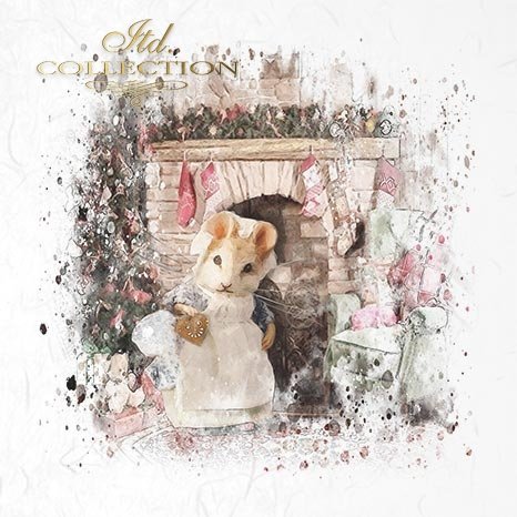 Decoupage Mini Rice Paper Set - Christmas Mice