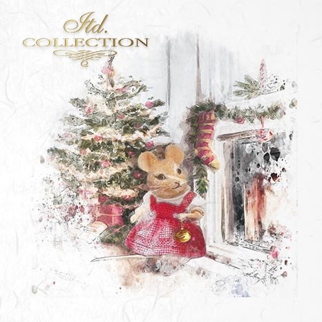 Decoupage Mini Rice Paper Set - Christmas Mice