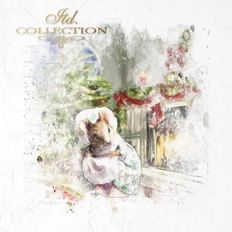 Decoupage Mini Rice Paper Set - Christmas Mice