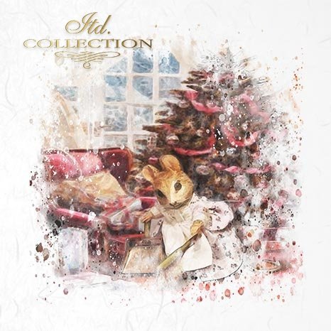 Decoupage Mini Rice Paper Set - Christmas Mice