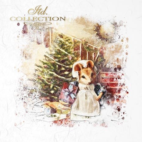 Decoupage Mini Rice Paper Set - Christmas Mice