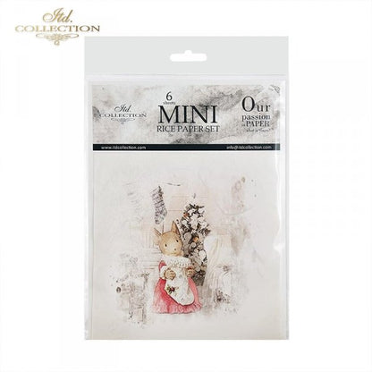 Decoupage Mini Rice Paper Set - Christmas Mice II
