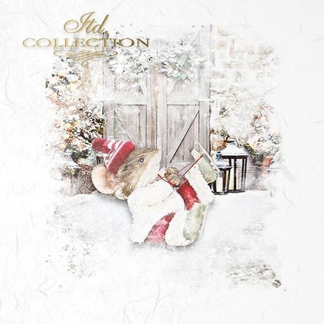 Decoupage Mini Rice Paper Set - Christmas Mice II