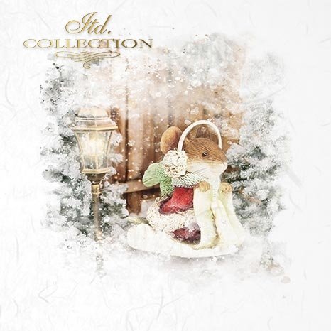 Decoupage Mini Rice Paper Set - Christmas Mice II