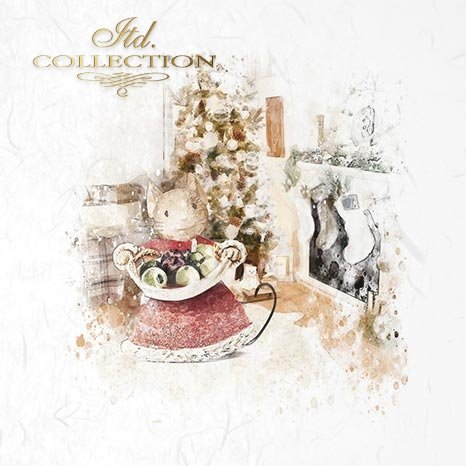 Decoupage Mini Rice Paper Set - Christmas Mice II