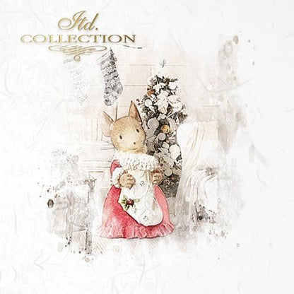 Decoupage Mini Rice Paper Set - Christmas Mice II