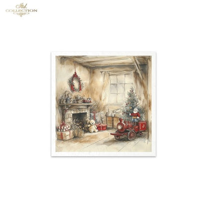 Decoupage Mini Rice Paper Set - Christmas Morning II (Special Pre-Order)