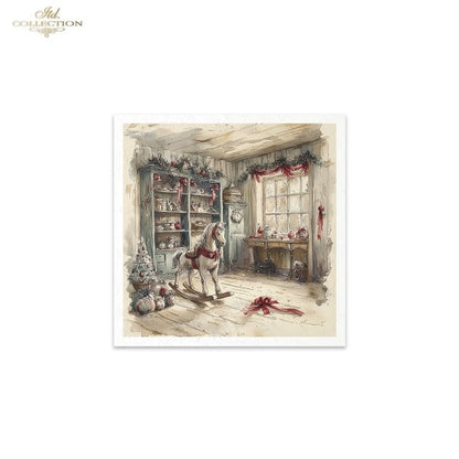 Decoupage Mini Rice Paper Set - Christmas Morning II (Special Pre-Order)