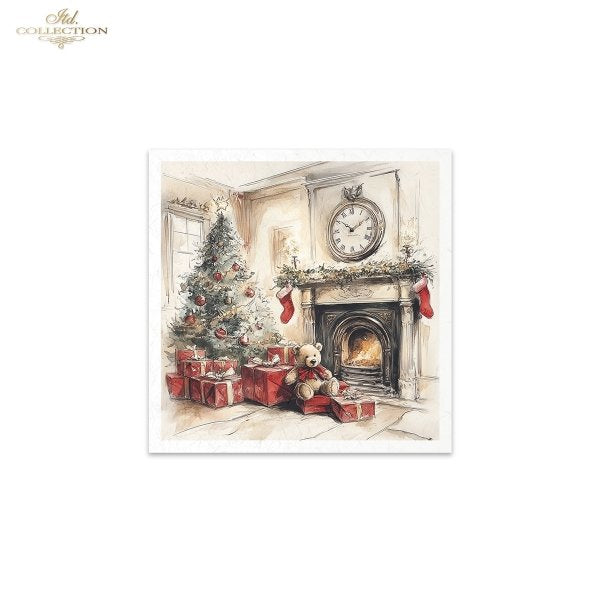 Decoupage Mini Rice Paper Set - Christmas Morning II (Special Pre-Order)