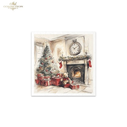 Decoupage Mini Rice Paper Set - Christmas Morning II (Special Pre-Order)