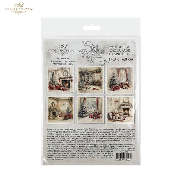 Decoupage Mini Rice Paper Set - Christmas Morning II (Special Pre-Order)