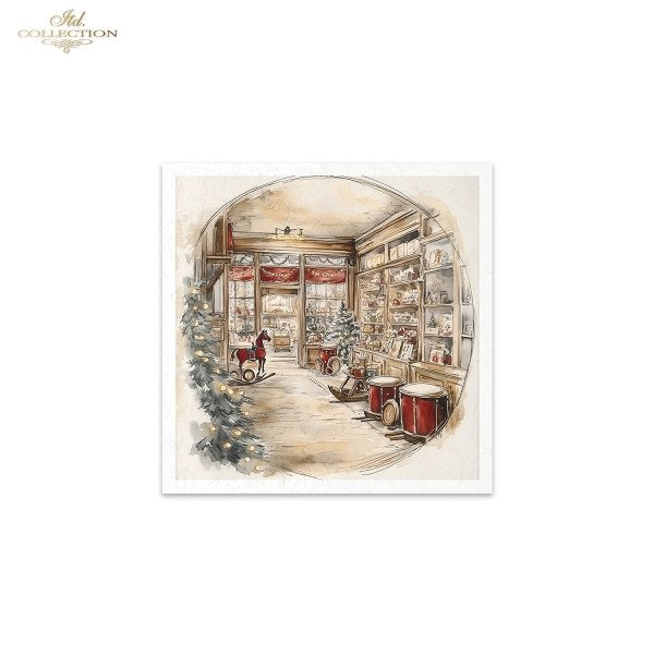 Decoupage Mini Rice Paper Set - Christmas Toy Store (Special Pre-Order)