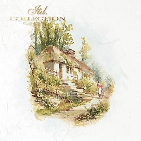 Illustration of a quaint house surrounded by nature