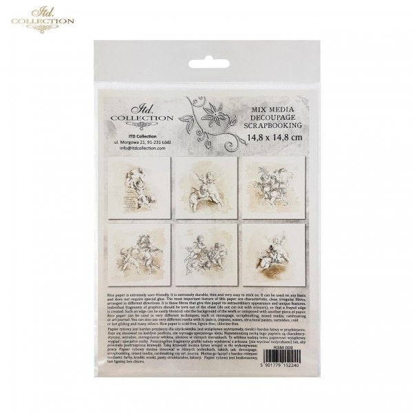 Decoupage Mini Rice Paper Set - Cupid