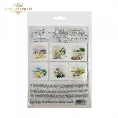 Decoupage Mini Rice Paper Set - Easter Animals