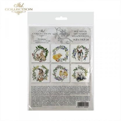 Decoupage Mini Rice Paper Set - Easter Animals II