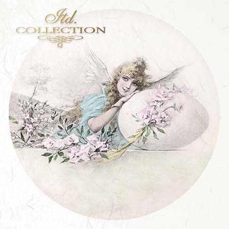 Decorative plate with an angel and floral design