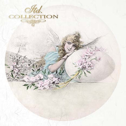 Decorative plate with an angel and floral design