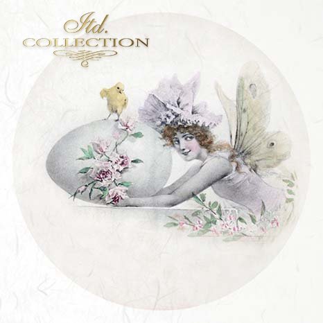 Decorative round with a fairy and bird design