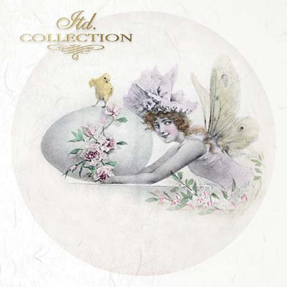 Decorative round with a fairy and bird design