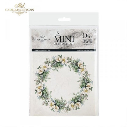 Decoupage Mini Rice Paper Set - Flower Wreaths