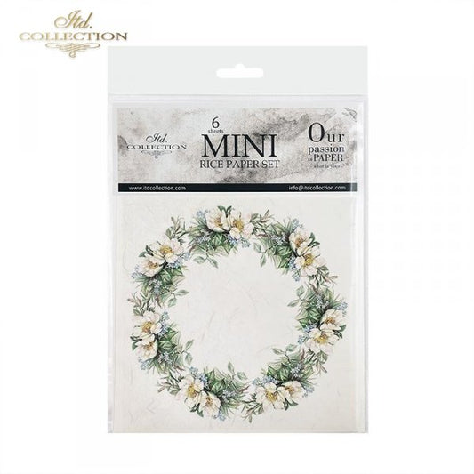 Decoupage Mini Rice Paper Set - Flower Wreaths