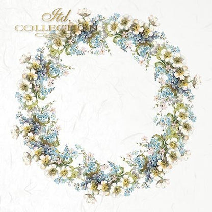 Decoupage Mini Rice Paper Set - Flower Wreaths