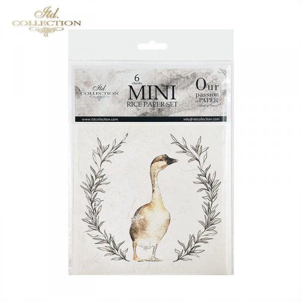 Decoupage Mini Rice Paper Set - Geese, Floral Wreaths