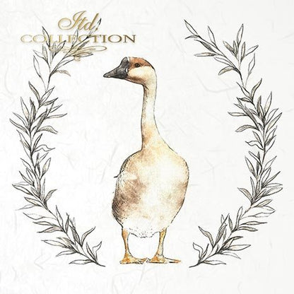 Decoupage Mini Rice Paper Set - Geese, Floral Wreaths