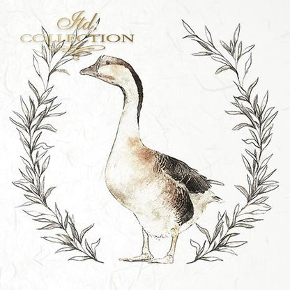 Decoupage Mini Rice Paper Set - Geese, Floral Wreaths