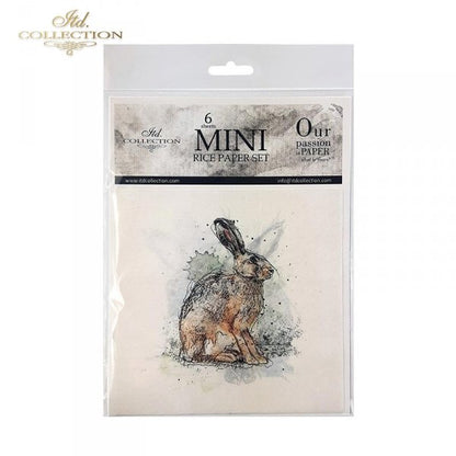 Decoupage Mini Rice Paper Set - Hares