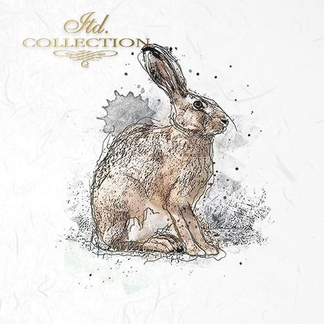 Decoupage Mini Rice Paper Set - Hares